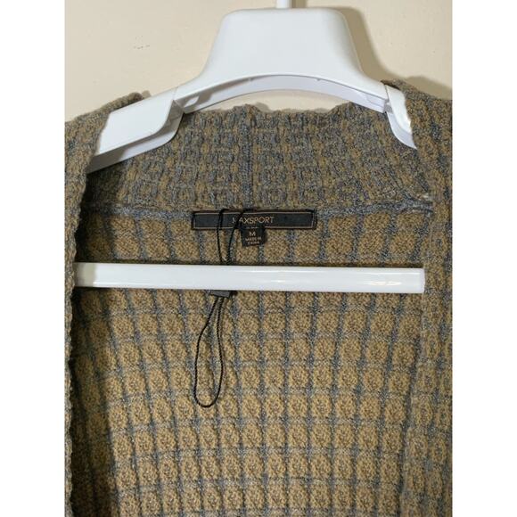 Max Sport Knitted Cardigan Sweater Open Duster Textured Size M - USED - Picture 3 of 7